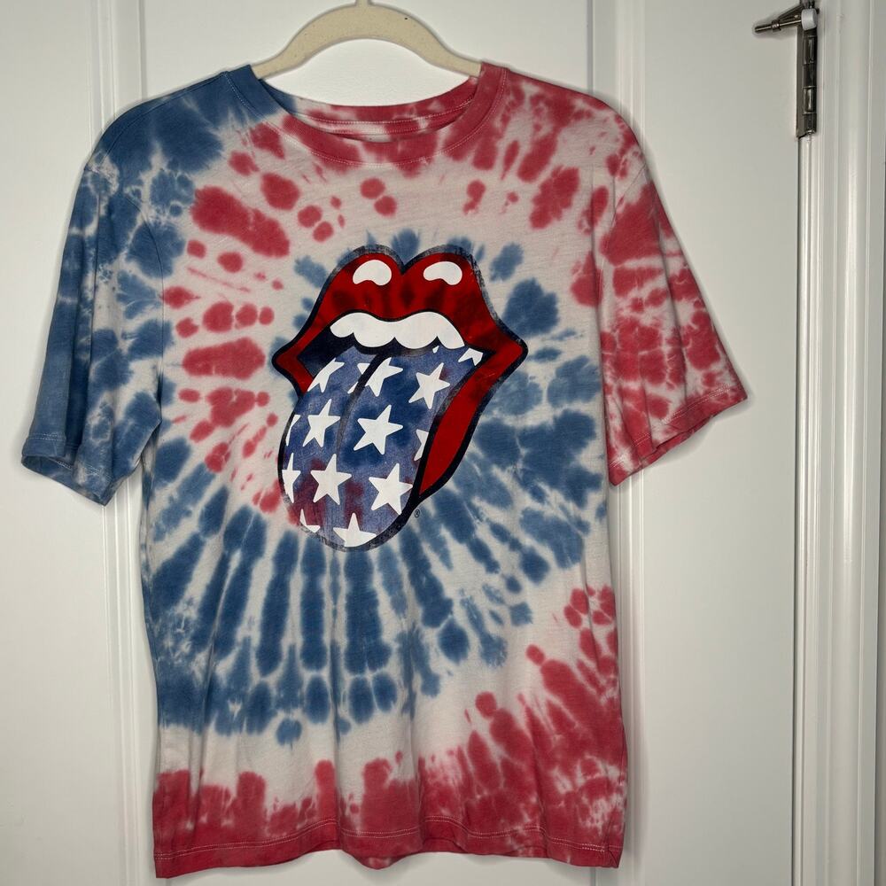 Rolling Stones  Flag Tongue Tie Dye Med